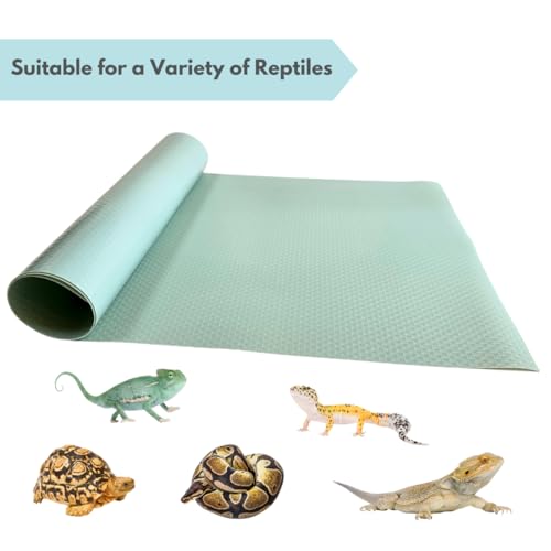 Tank Liner, 17.7" x 59", Reptile Terrarium Substrate Mat Carpet Bedding, Enclosure Liner for Bearded Dragon Leopard Gecko Lizard Tortoise Snake (Turquoise) - color: Turquoise