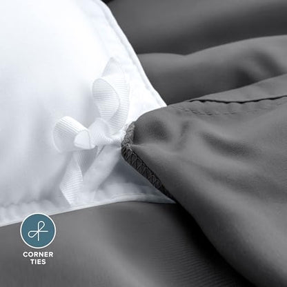 Bare Home Bedding Duvet Cover Queen Size - Premium 1800 Super Soft Duvet Covers Collection - Lightweight, Cooling Duvet Cover - Soft Breathable Bedding (Queen, Grey) - color: 04 - Grey (No Comforter), size: Queen