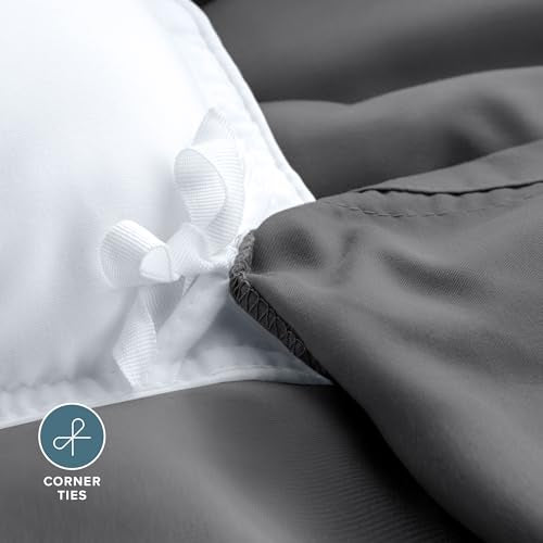 Bare Home Bedding Duvet Cover Extra Long Size - Premium 1800 Super Soft Collection - Lightweight, Cooling Duvet Cover - Soft Breathable Bedding (Twin/Twin XL, Grey) - color: 04 - Grey (No Comforter), size: Twin/Twin XL