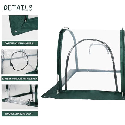 Portable Tunnel Greenhouse for Outdoors - Transparent Mini Greenhouses Ideal for Backyards and Outdoor Vegetable Cultivation (2M) - style: 2M/78.7”