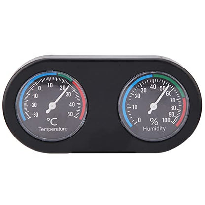 Reptile Thermometer and Humidity Gauge, Reptile Tank Thermometer Mini Analog Temperature Humidity Meter Round Shape Thermometer Hygrometer for Reptile Tank