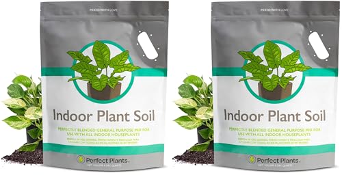 Perfect Plants Indoor Plant Soil 8qt | Perfectly Balanced Potting Mix | Gardening Substrate for All Varieties of Live houseplants (Pack of 2) - size: 8qts. (Pack of 2)