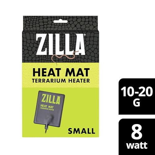Zilla Heat Mat, Terrarium Heater for Reptiles, Snakes (Ball Pythons, Corn Snakes), Leopard Geckos, Tortoises, Amphibians and Arachnids, Small, Fits 10-20 Gallon, 8 Watt - size: Small