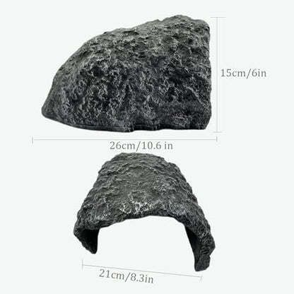 Large Reptile Habitat Hide Resin Snake Hides for Ball Pythons Reptile Hideout and Caves Bearded Dragon Hiding Simulation Rock Terrariums Hideout for Habitat Lizard Leopard Gecko Scorpions Frogs