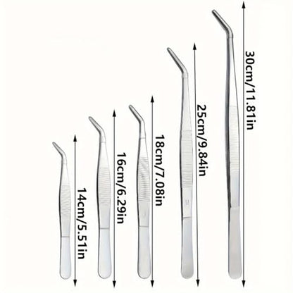 Stainless Steel Reptile Feeding Tongs Tweezers for Aquarium, Terrarium & Crafts Bearded Dragon Snake Tank Accessories, Planted Tank Tools Feeder for Lizards-5.51 Inches Curved - size: 5.51 Inches Curved