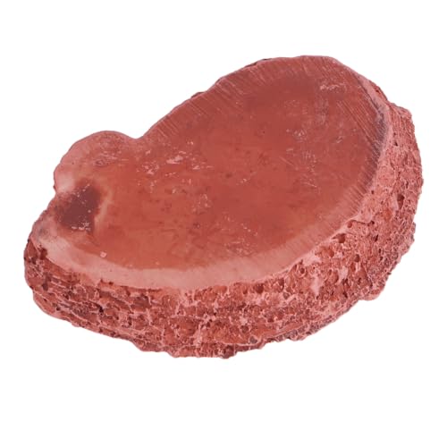FRCOLOR 1pc Imitation Bark Feeding Bowl for Reptiles Dark Red Resin Dish for Tortoises Lizards and Geckos Safe Design for Food and Water Pet Supply for Terrariums