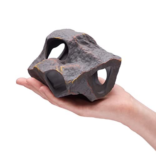Plecoceramics Aquarium Ceramic Decorations Cave Betta Stone Decor - Aquarium Fish Tank Hideway Decor for breeding Cichlids Plecos Betta Toys Hideout (Boulder)