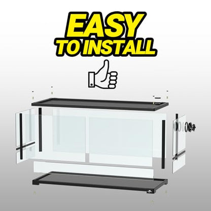 20 Gallon Reptile Tank, 30" x 12" x 12" Reptile Terrarium, Top Screen Ventilation, Sliding Door, Cable & Fogger Pass, Glass Enclosure for Bearded Dragon, Lizard, Gecko, Frog, Snake - size: 30" x 12" x 12"
