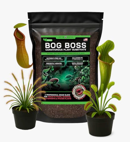 BOG BOSS - Premium Carnivorous Plant Soil Blend | Ideal for Venus Flytraps, Sundews, Nepenthes Pitcher Plants & Butterworts (2 QT's) - size: 2 qt