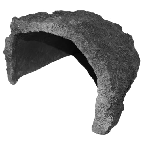 Extra Large Reptile Hideout & Basking Platform, Resin Rock Cave Habitat Decor for Bearded Dragon, Tortoise, Snake, Lizard - Aquarium & Terrarium Tank