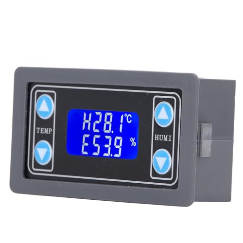 Temperature Humidity Controller Dual Relay Output Digital Thermostat Humidistat Control Module for Greenhouse Reptile Terrarium Home Use ABS Material