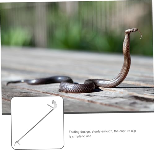Stainless Steel Snake Catcher Clip Reptile Grabber with Lock Non-Slip Grip for Safe Snake Handling and Secure Capture in Garden and Zoo Use