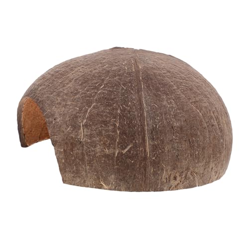 Abaodam Coconut Shell Shelter Reptile Hideout Cave for Leopard Gecko Accessories Bearded Dragon Aquarium Hide Easy to Clean