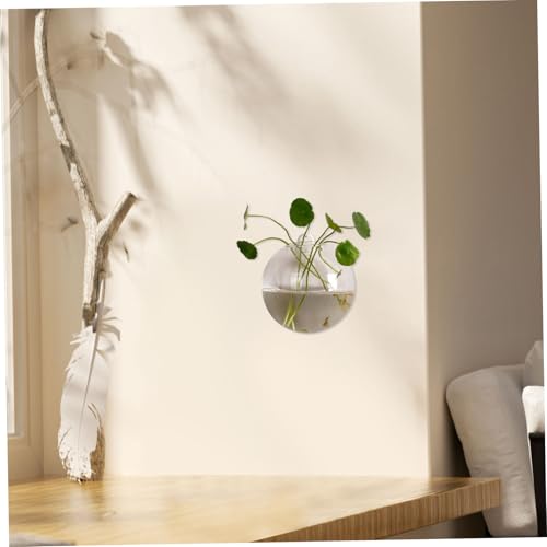 KESYOO Glass Wall Hanging Planter Hydroponic Vase Fish Bubble Tank Modern Decorative Terrarium for Indoor Plants