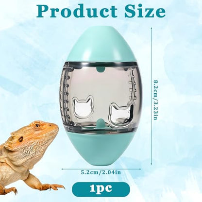 Bearded Dragon Toys Interactive Lizard Feeder Toys Rugby Shape Gecko Feeder Ball for Bearded Dragon Enrichment Gecko Small Animals Enrichment Accessories