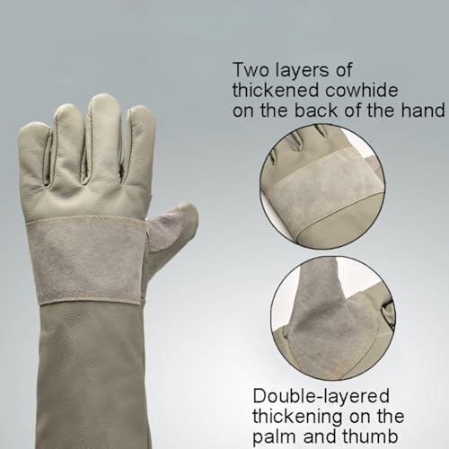 ThreeH Animal Handling Gloves Anti-Bite Anti-Scratch for Dogs Cats Birds Lizard Snakes - size: Medium
