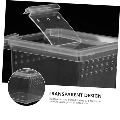 Transparent Reptile Breeding Box Durable Plastic Habitat with Ventilation for Lizards and Insects Pet Feeding Container for Comfortable Living Environment