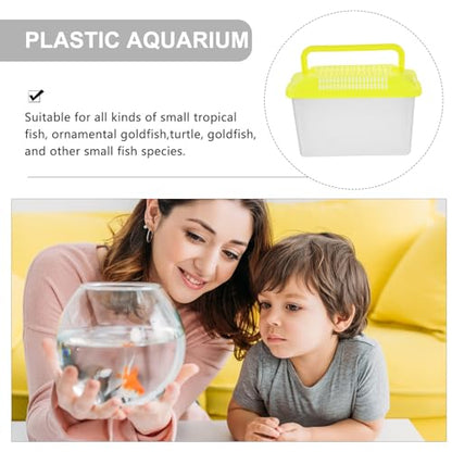 Ipetboom Plastic Turtle Fish Tank Turtle Tank with Lid Reptisoil Holy Hound Plastic Terrarium Lizard Tank Acrylic Reptile Cage Tortoise Habitat Portable Fish Bowl Mini Tadpole Crawl - size: 15x11cm