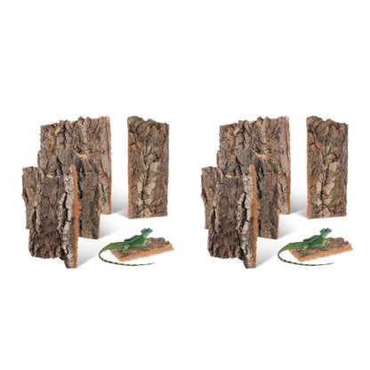 Alipis Cork Bark for Reptiles: Natural Tree Bark Flats - Turtle Basking Platform Terrarium Tree Decor Reptile Hide for Gecko, Snake, and Aquarium Fish Tank Backgroun