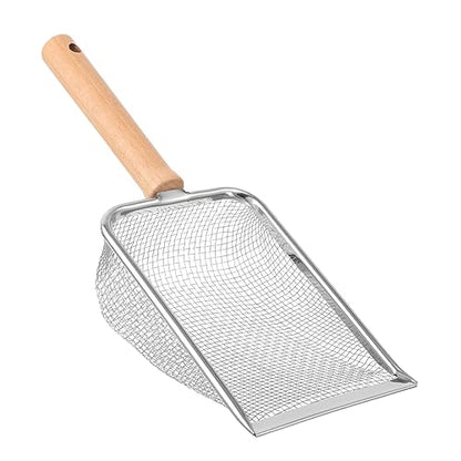 POPETPOP 3pcs Reptile Litter Scoop Cleaning Tool for Reptile Waste Litter Shovel with Wooden Handle for Turtles Lizards Pets Easy to Use