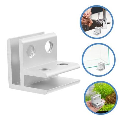Holibanna 1set Glass Shelf Bracket Clamp for Thick Glass Sturdy Holder for Aquariums Terrariums and Planter Boxes Finish Easy Installation