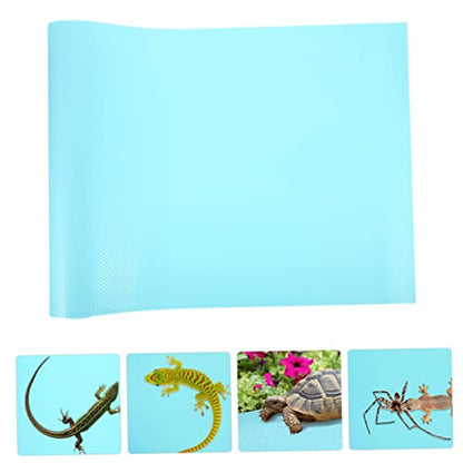 Sosoport Large Reptile Carpet Eva Mat for Bearded Dragon Snake Gecko Lizard Safe Non-Slip Cage Liner - color: Sky-blue