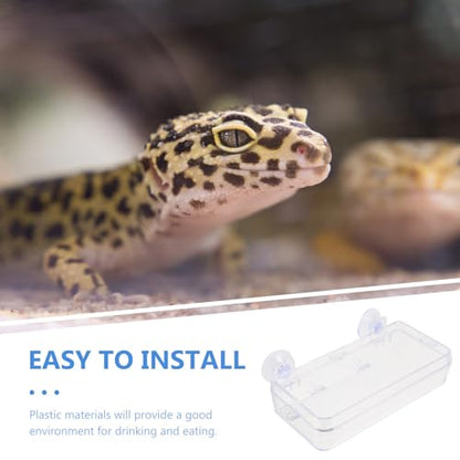 DOITOOL Gecko Feeder Suction Cup Feeding Box Reptile Food Water Basin Anti-Escape Suction Bowl for Lizards and Geckos Terrarium Use