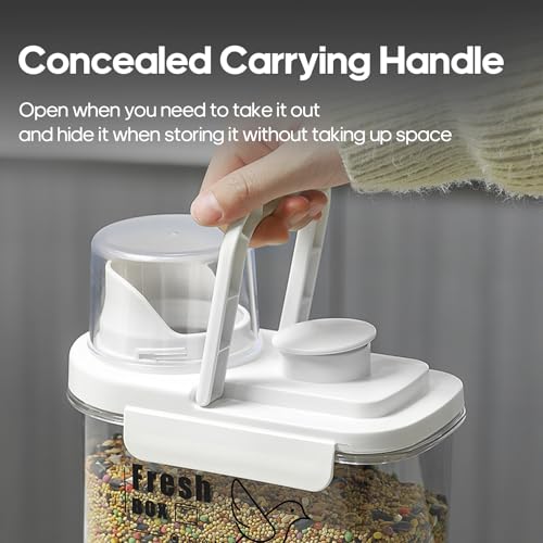 1.7 Qt/1.6 L Bird Seed Storage Container with Lids Airtight Measuring Cup, Bird Seed Dispenser Pet Food Container Are Used to Store Bird Food, Chicken Feed BPA Free (1.6L, White) - color: 1.6L,/White