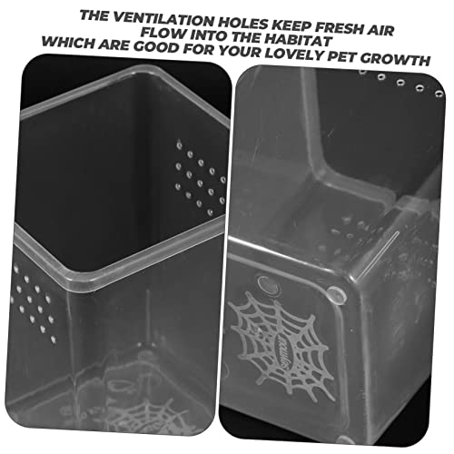 Toddmomy 3pcs Practical Enclosures for Tarantula Transparent Spider Breeder Boxes Ventilation for Small Animals Feeding Habitat for Reptiles and