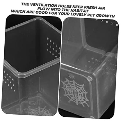 Toddmomy 3pcs Practical Enclosures for Tarantula Transparent Spider Breeder Boxes Ventilation for Small Animals Feeding Habitat for Reptiles and