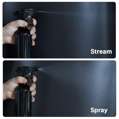 OFFIDIX Glass Spray Bottles for Cleaning,16 OZ 2 Pack Continuous Empty Water Mister Spray Bottles for Hair,Plants Mister,Adjustable Nozzle,Black - color: Black