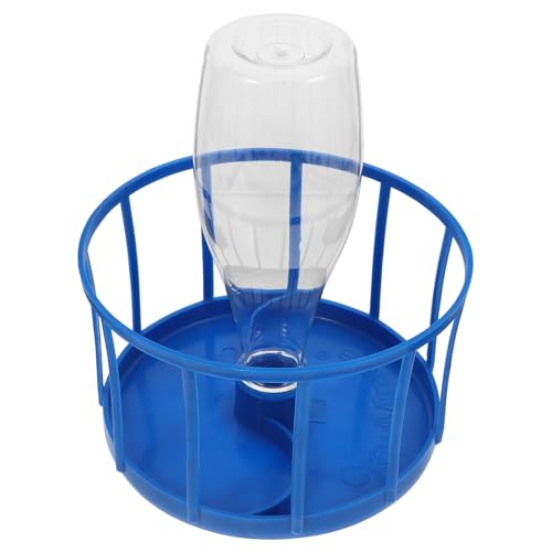 Toddmomy Automatic Reptile Water and Food Dish Bowl, Dark Blue Dual-Function Feeding Tray for Tortoises, Lizards, and Terrarium Pets with Large Capacity Water Reservoir