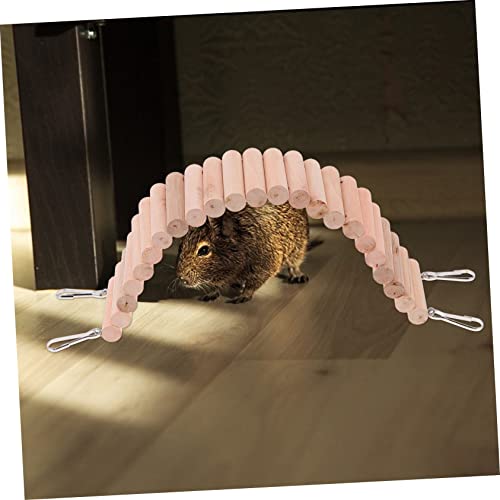 BESPORTBLE Multi-Purpose Wooden Crawler Shelter for Pets Climbing Ladder Arch Bridge and Hiding Nest for Hamsters Lizards and Tortoises