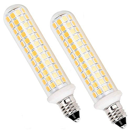New Upgrade -E11 led Bulb,125 LEDs 100W 120W Halogen Bulbs Equivalent, 10w 1100lm, E11 Mini Candelabra Base Warm White 3000k,AC 110V/130V,JD T3 T4 Bulb (2 Packs) - color: Warm White*2, size: 2 Count (Pack of 1)