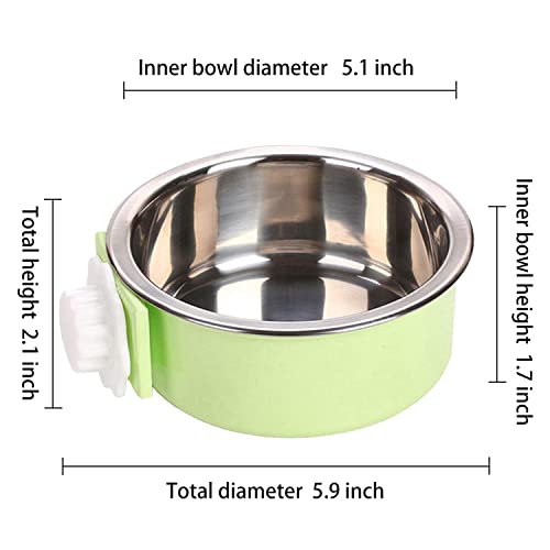 Dog Crate Bowl, Hanging Stainless Steel Removable Pet Crate Water & Food Bowls, Pet Cage Feeder Container Coop Cup for Cat Puppy Birds Rats Guinea Pigs Rabbit Hamster (2PCS) - color: (Round) Dark Blue/Orange