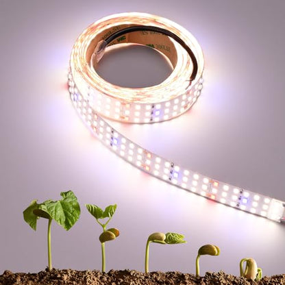 6.6FT LED Plant Grow Light, 840LEDs Full Spectrum Grow Lamp with High PPFD, 24V 55W Cuttable Plants Growing Light Strip Flexible Self Adhesive for Seedlings Veg Flower - size: 6.6FT