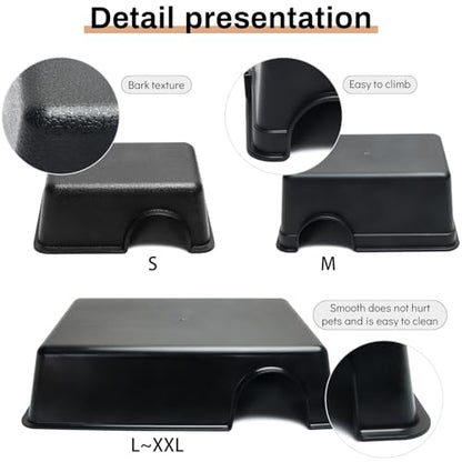 Reptile Hide Box - Provide Secure and Safe Shelter for Geckos and Ball Python Snakes, Easy to Clean (Black, XL) - size: XL