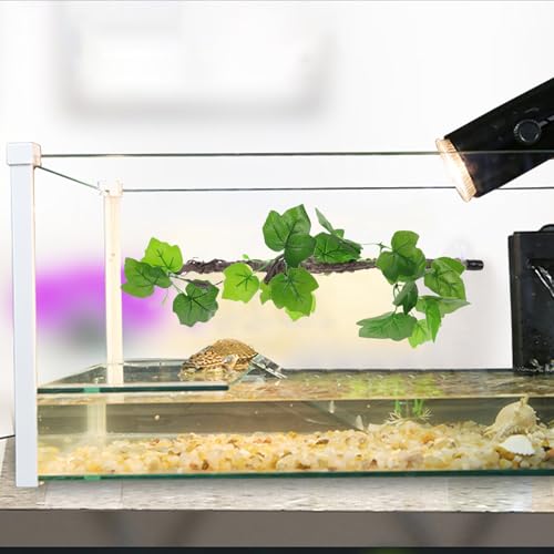 STOBAZA Realistic Artificial Climbing Vine Branch with Suction Cup, Flexible Faux Jungle Plant for Reptile Terrarium Decoration, Suitable for Bearded Dragons, Geckos, Frogs, and Snakes