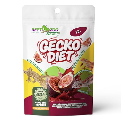 Crested Gecko Food, Fruit Mix Fig and Insects Complete Diet Gecko Food 2oz
