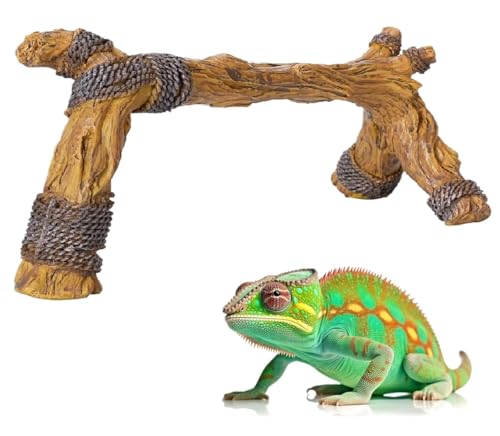 9.4" Realistic Branches Climbing Terrarium Aquarium Driftwood Crafts Snake Branch Reptile Resin Climb Tree Habitat Decoration for Gecko Dragon Frog Tortoise Chameleon Fish Tank Pet Supplies