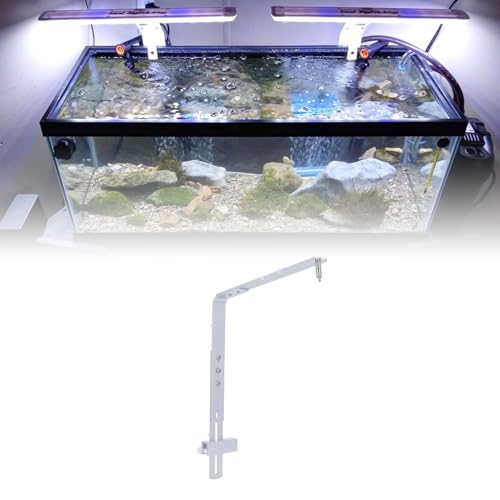 Aquarium Light Riser, Adjustable Professional Aquarium Light Stand, Aluminum Alloy Aquarium Light Holder, Aquarium Lamp Bracket, Fish Tank Lighting Holder for Aquarium LED Light - color: Silver