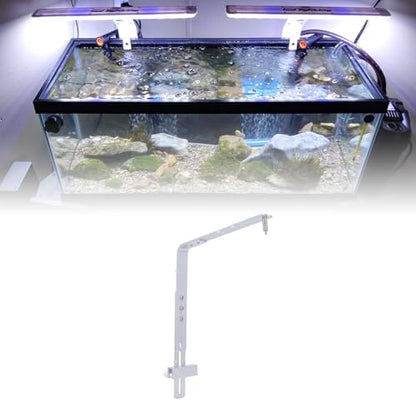 Aquarium Light Riser, Adjustable Professional Aquarium Light Stand, Aluminum Alloy Aquarium Light Holder, Aquarium Lamp Bracket, Fish Tank Lighting Holder for Aquarium LED Light - color: Silver