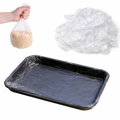 60 Pack Disposable Small Animal Cage Liners with Elastic Edge - Fits Trays up to 50" Perimeter (e.g. 15"x10") - Rabbit Litter Box Liners & Easy Clean Bunny Supplies