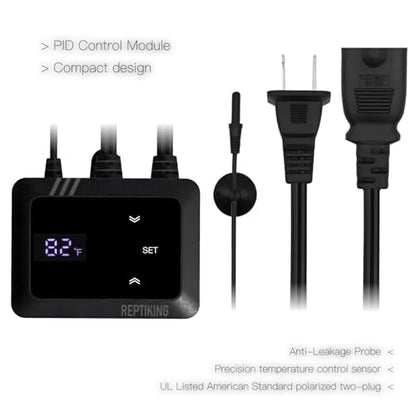 Reptile Dimming Thermostat, Heat Lamp Temperature Controller, Reptile Terrarium PID Digital Thermostat, Heating Controller for Basking Spot Heat Bulbs and Ceramic Heat Emitter