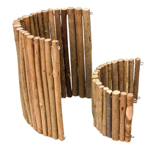 Gadpiparty Natural Solid Wood Reptile Hiding House and Small Pet Shelter Set, Small and Large Size Wooden Hideout for Tortoise, Hamster, Lizard, and Reptile Enclosure Decor