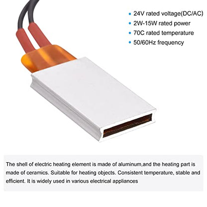 MECCANIXITY PTC Heating Element 24V 2W-15W 70C Consistent Temperature Ceramic Thermostatic for Heating 2pcs - style: 24V