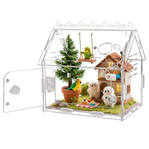 Magnetic Acrylic Spider Enclosure Kit - 5.9"x3.9"x5.1" Escape-Proof Terrarium for Jumping Spiders, Tarantulas & Mantis with Secure Magnetic Door & Ventilation - size: 5.9" x3.9 "x5.1"