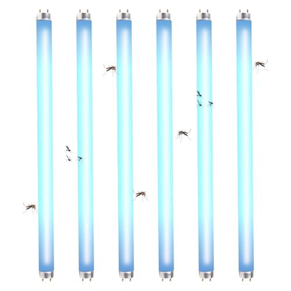 6 Pcs 15W 18 Inch Replacement UV Bulb F15T8/BL UVA 365nm Fluorescent Light Bulbs for 30W Indoor Bug Zapper, F15T8 Black Light Bulbs for Indoor Outdoor Mosquito & Flying Insect Zapper Lamp - size: 15W BZL-6P