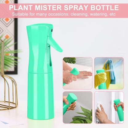 (Green Hair Mister Spray Bottle,Spray Water Bottle Fine Mist Refillable Plants（6.8OZ /200ML） Barber，Showering Pets, Plants, travel, Ironing and Cleaning ﻿ ﻿ ﻿(Continuous Spray) - color: Green