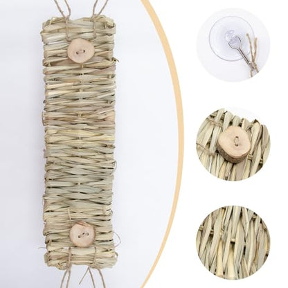Leopard Gecko Tank Accessories, Straw Hammock with Suction Cup for Small Reptile, Reptile Habitat Decor for Crested Gecko, Chameleon and Other Small Lizards